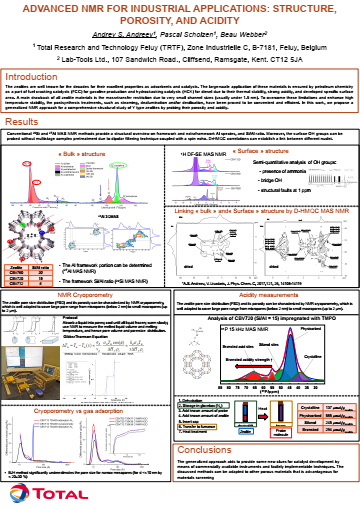 A Poster produced by Total Research and Technology Feluy (TRTF) for the recent EuroISMAR conference, using data from the prototype of the Lab-Tools Mk3 NMR Spectrometer